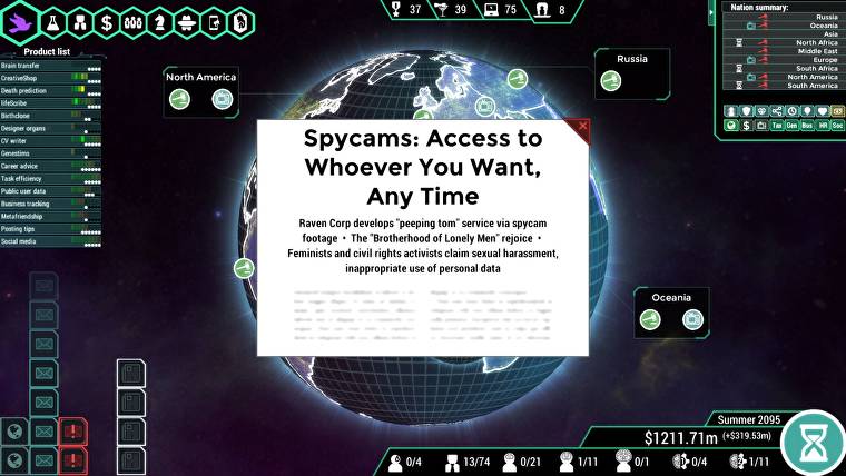 Cyberpunk management sim Spinnortality out now